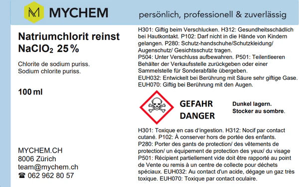 1:1‑Set zur Herstellung einer Chlordioxid‑Lösung
