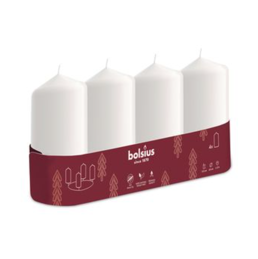 Bolsius - Stumpenkerzen 100/48mm 4er Pack