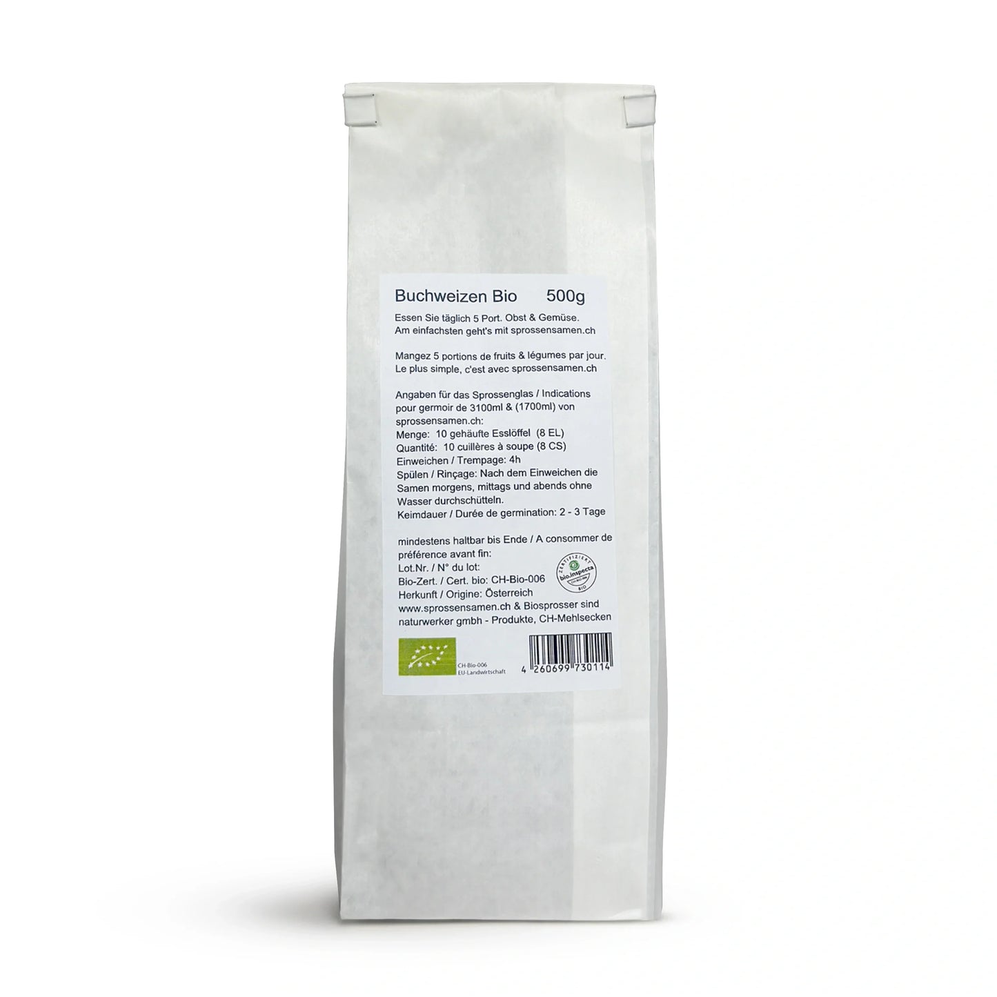 Bio Buchweizen Sprossen | Keimsaat für Microgreens & Keimglas 500g