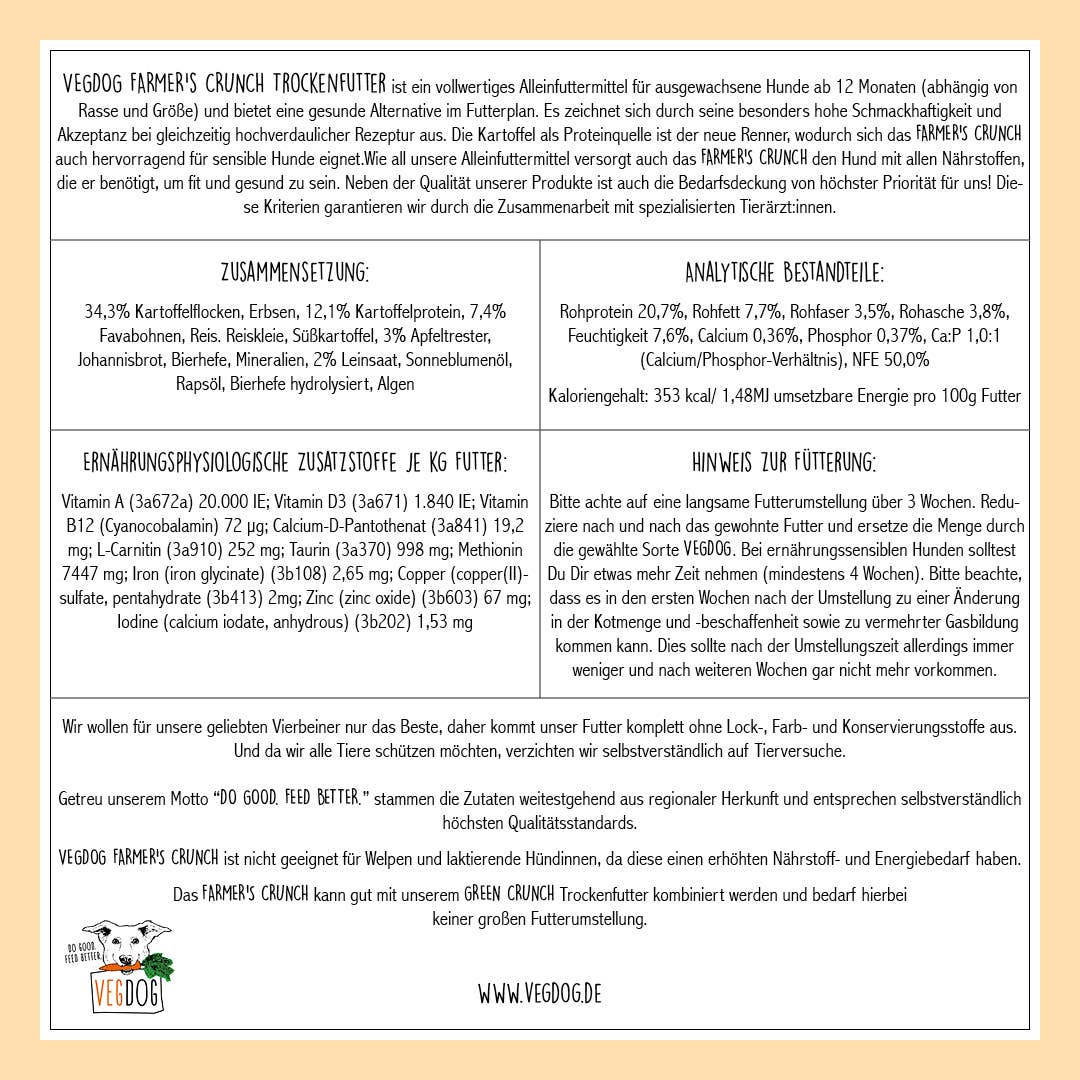 VegDog Farmer´s Crunch Trockenfutter